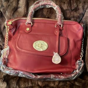 Emma Fox dark brick red leather hand/shoulder/crossbody bag